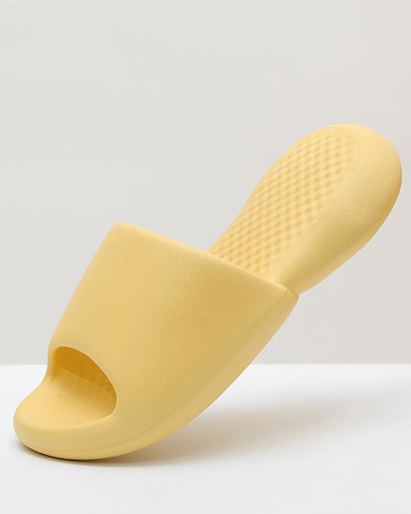 

Soft Round Toe Bathroom Slippers, Yellow