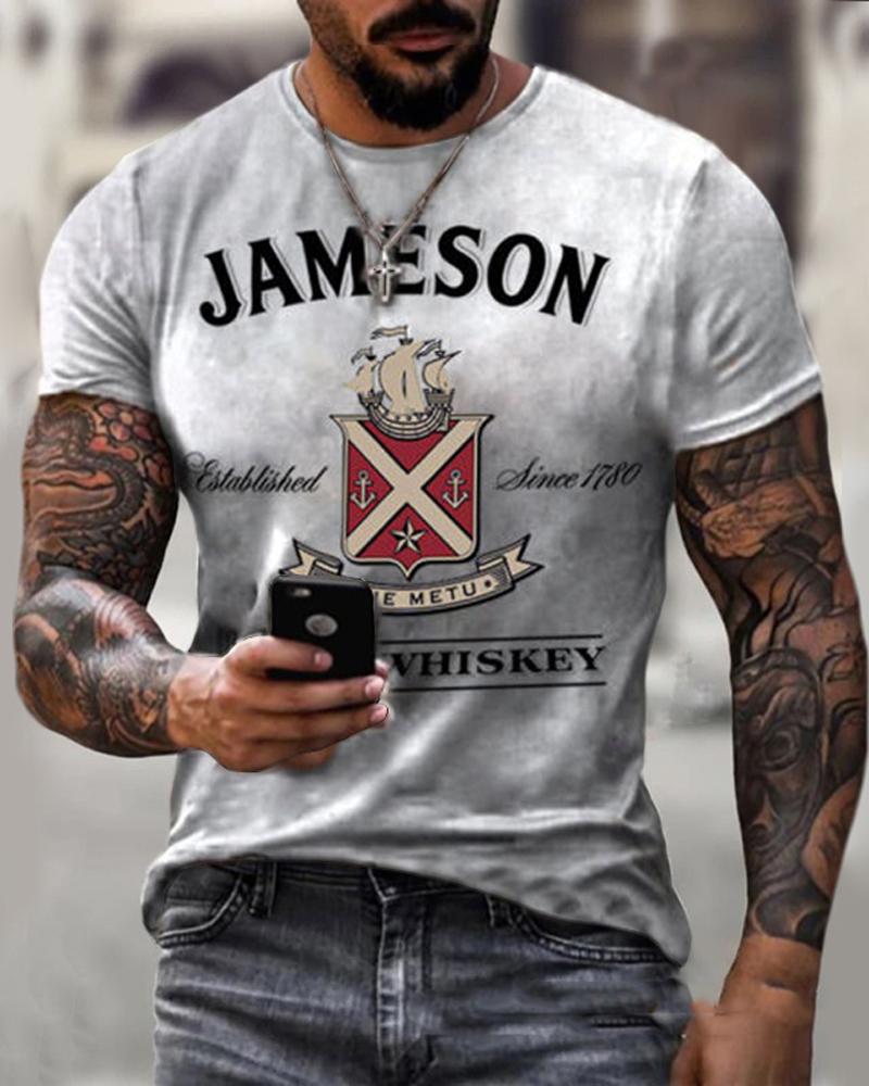 

Jameson Patterns Print Short Sleeve T-shirts, Gray