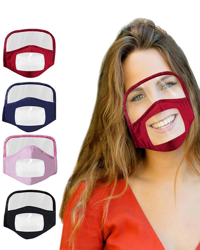 

Face Mask With Clear Window Visible Expression For The Deaf And Hard Of Hearing, Red