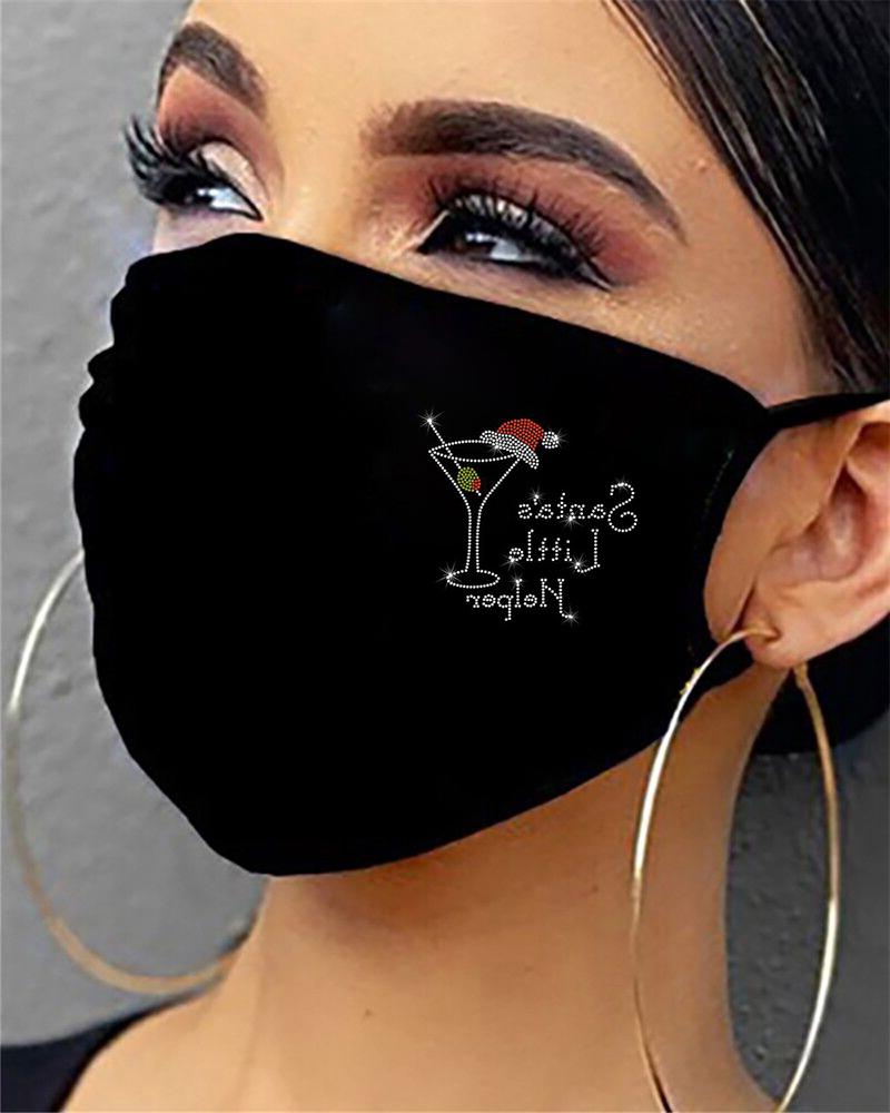 

Christmas Pattern Studded Filter Breathable Face Mask, Style2