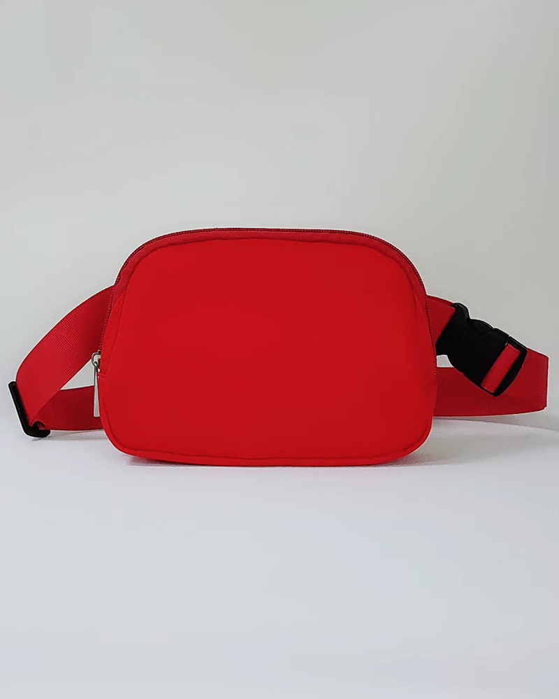 

Women's Fanny Pack Zipper Design Yoga Crossbody Belt Bag, Red