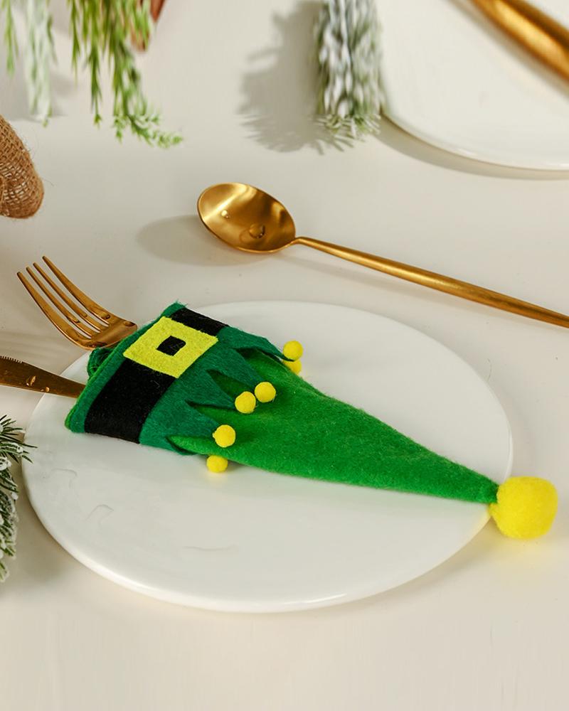 

10PCS/Set Christmas Santa Hats Silverware Holders Tableware Cutlery Fork Spoon Knives Storage Bags Dinner Table Decoration Party Supplies, Style3
