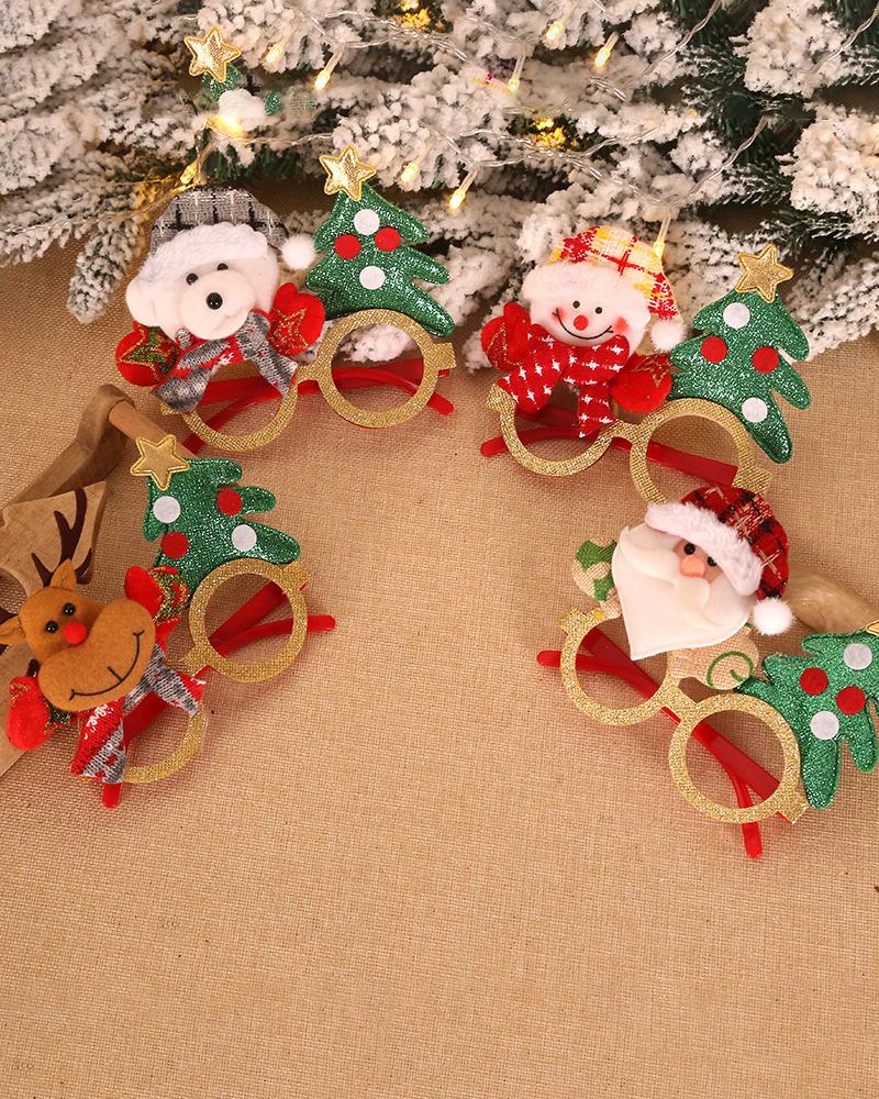 

Christmas Glitter Party Glasses Xmas Decoration Costume Eyeglasses Frame Holiday Party Ornament, Style1