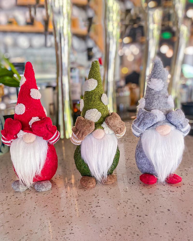 

Christmas Tree Decoration Plush Doll Toys Gnome Christmas Cover the Eyes Ornament, Red