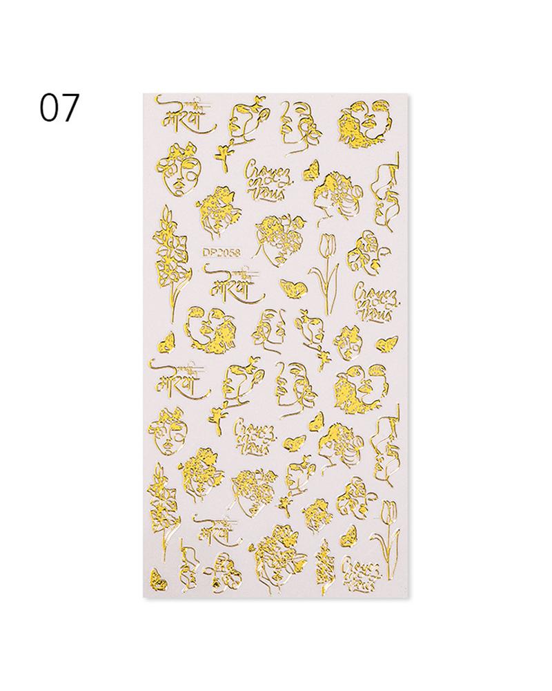 

1 Sheet Letter Graphic Pattern Nail Sticker, Style7