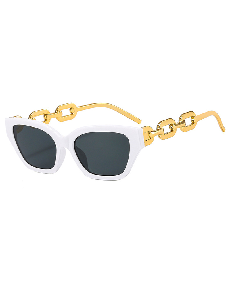 

1Pair Vintage Cat Eye Frame Sunglasses, White