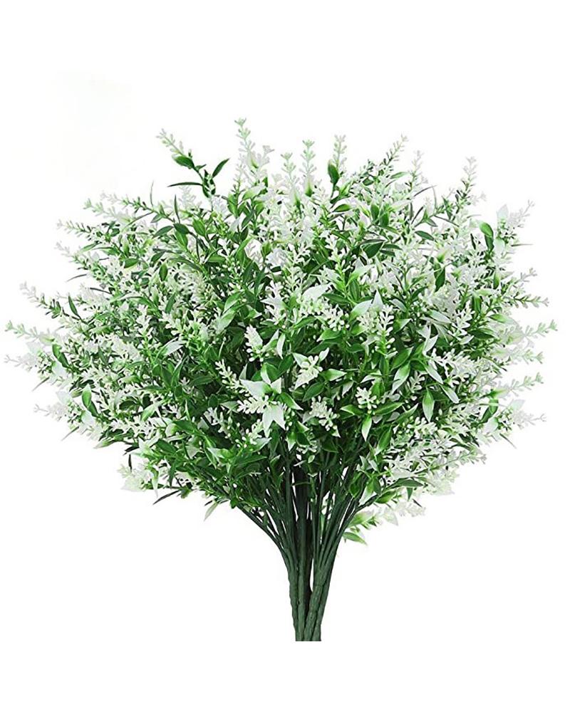 

8PCS Artificial Lavender Plant Lifelike Faux Silk Flowers for Weddings, Crafting, Kitchen Decor or Home Decor, White