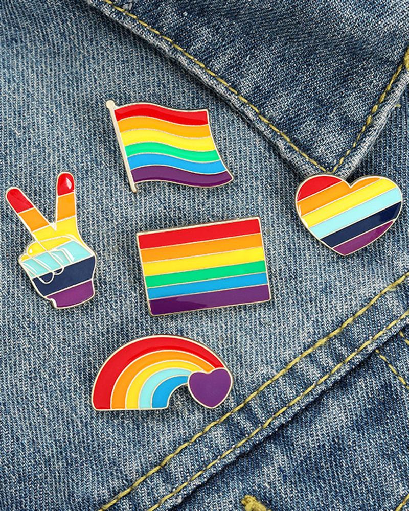 

1pc Rainbow Graphic Pride Month Pin Decoration Brooch, Style1