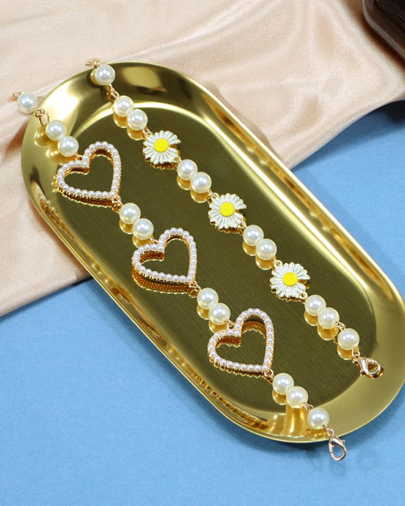 

Beaded Floral Pattern Mask Holder Lanyard Necklace Eyewear Retainer, Style1