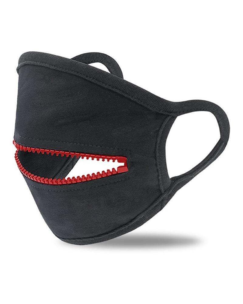 

Zipper Design Breathable Face Mask, Red