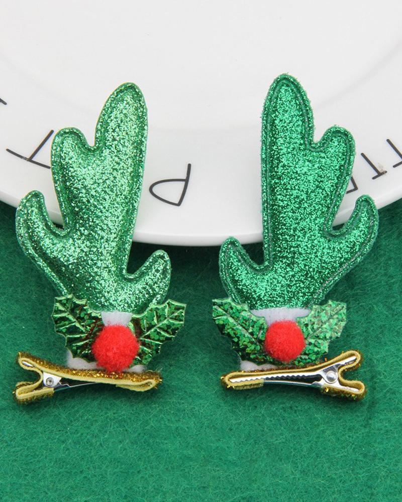 

1Pair Christmas Hair Clips Antlers Hairpins Hair Accessories Christmas Ornament Party Headpiece, Style4