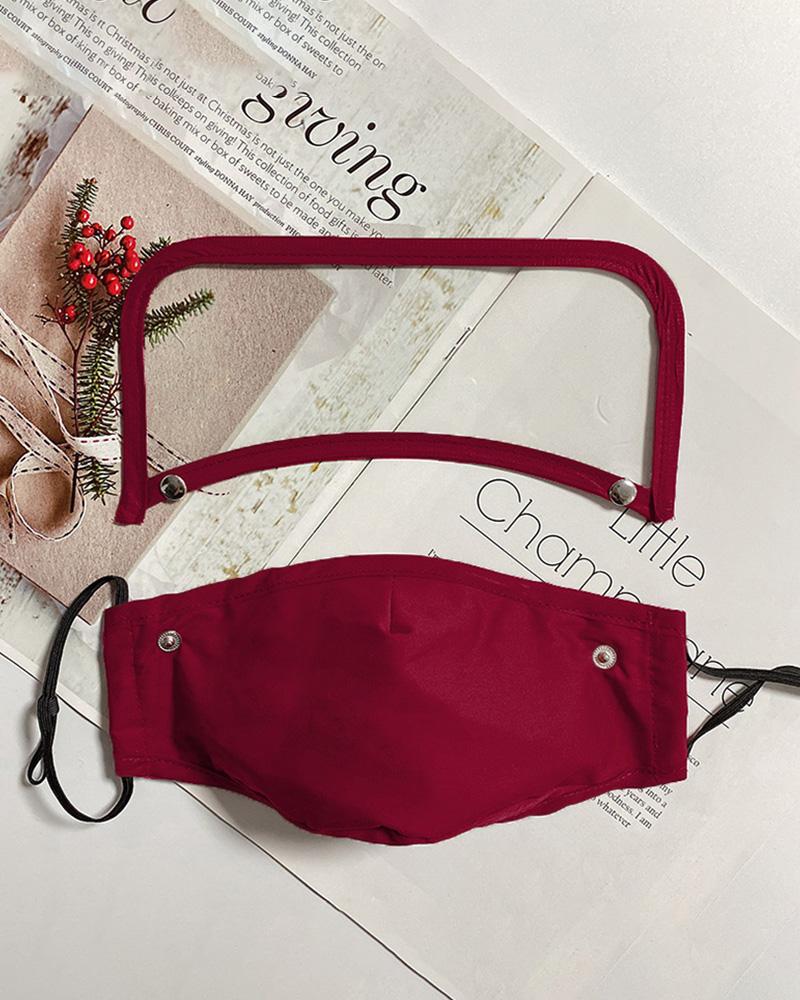 

Detachable Valve Face Mask With Eyes Shield, Wine red