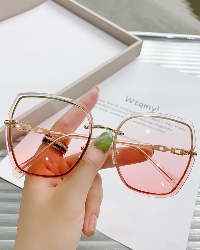 

1Pair Cat Eye Rimless Ombre Sunglasses, Style3
