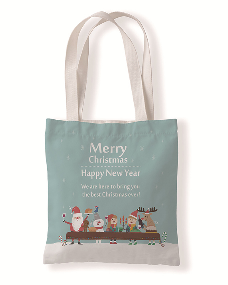 

Christmas Letter Print Shopper Bag, Style7