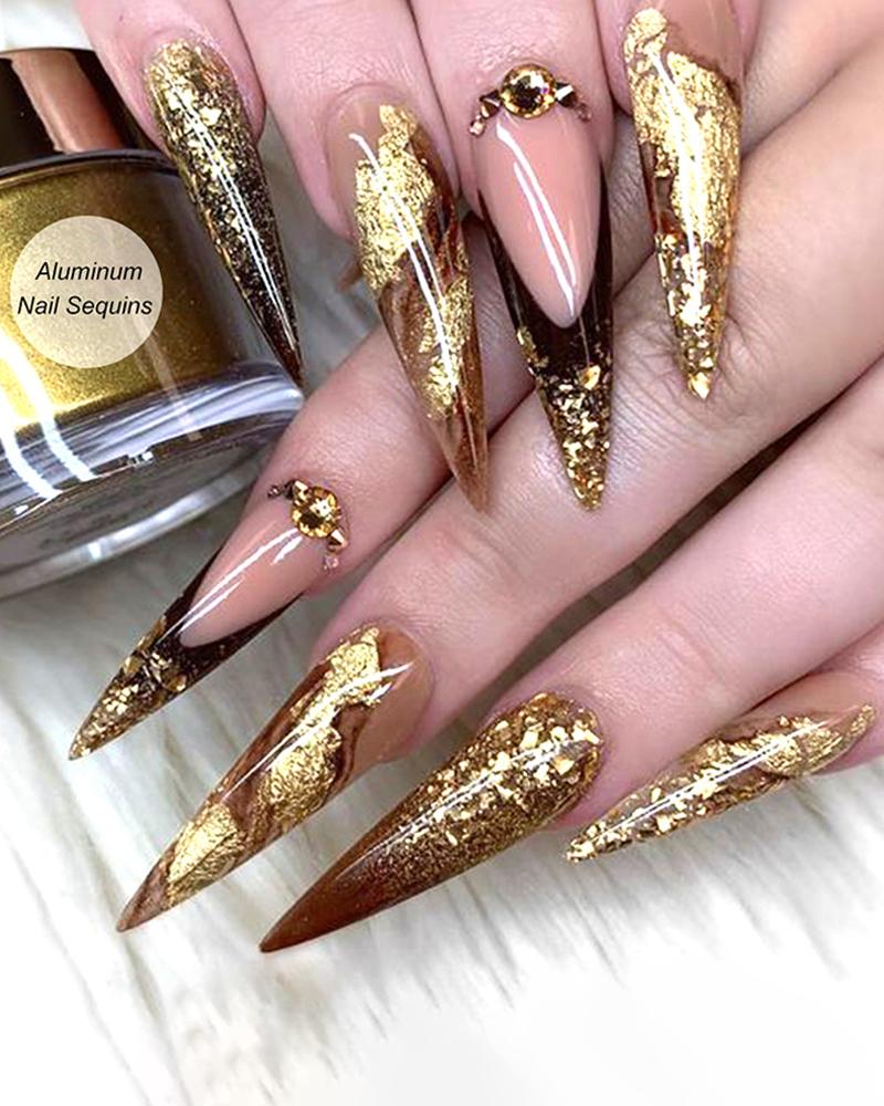 

9Boxes/Set Nail Art Decoration Random Gold Foil, Multicolor