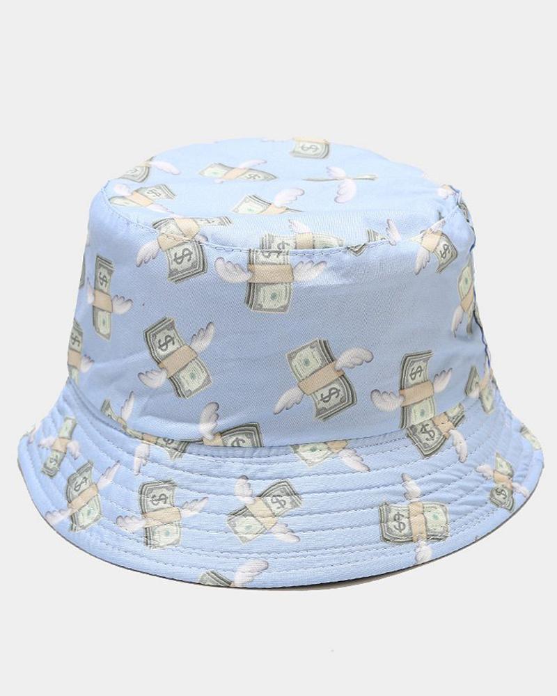 

Banknote Graffiti Print Sun-protection Fisherman's Hat, Style3