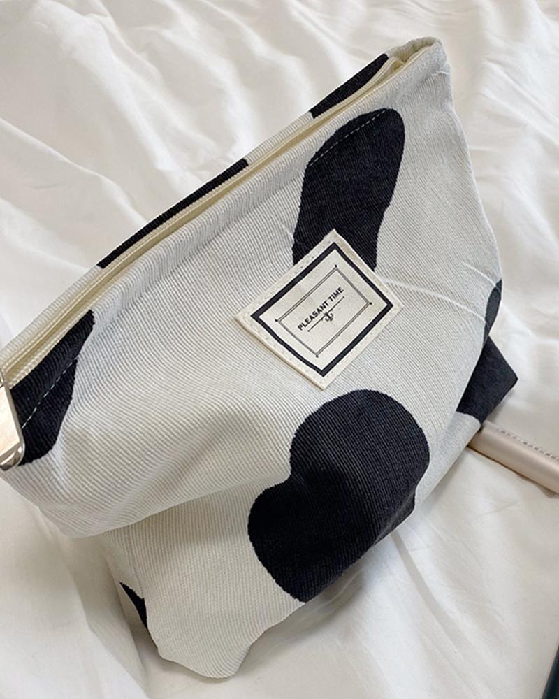 

Zebra Stripe Large Capacity Cosmetic Makeup Corduroy Travel Toiletry Bag Accessories Organizer, Style4