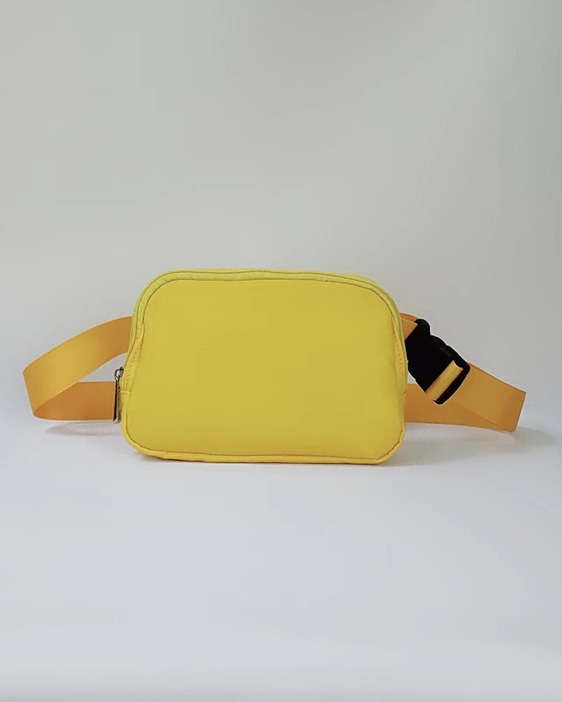 

Women's Fanny Pack Zipper Design Yoga Crossbody Belt Bag, Yellow
