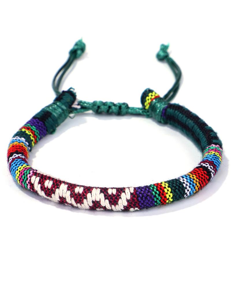 

Clan Colorful Tribal Pattern Braided Bracelet, Style8