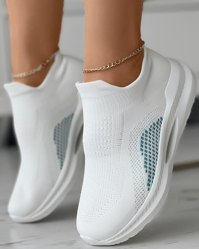 

Slip On Breathable Knit Sneakers, White