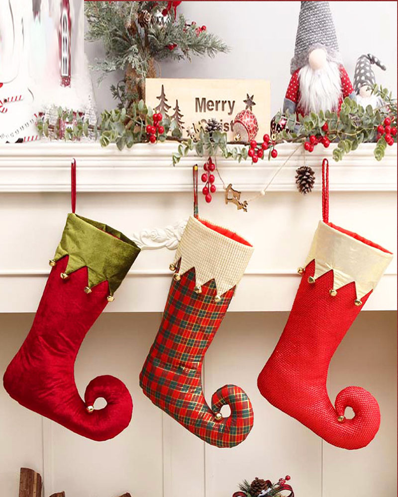 

Christmas Stockings Large Size Xmas Stocking Candy Stockings Christmas Snowman Gift Bags For Home Christmas Tree Garden Hanging Ornaments, Style1