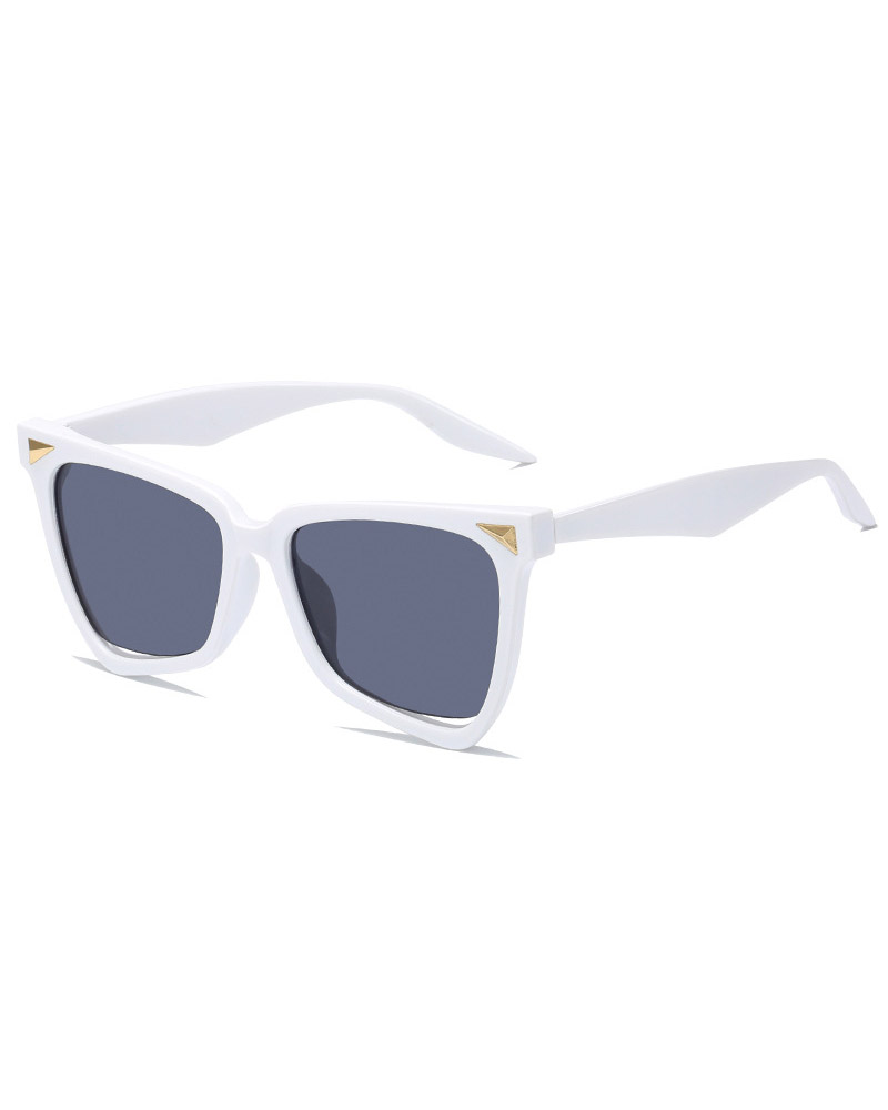

Irregular Cat Eye Frame Sunglasses, White