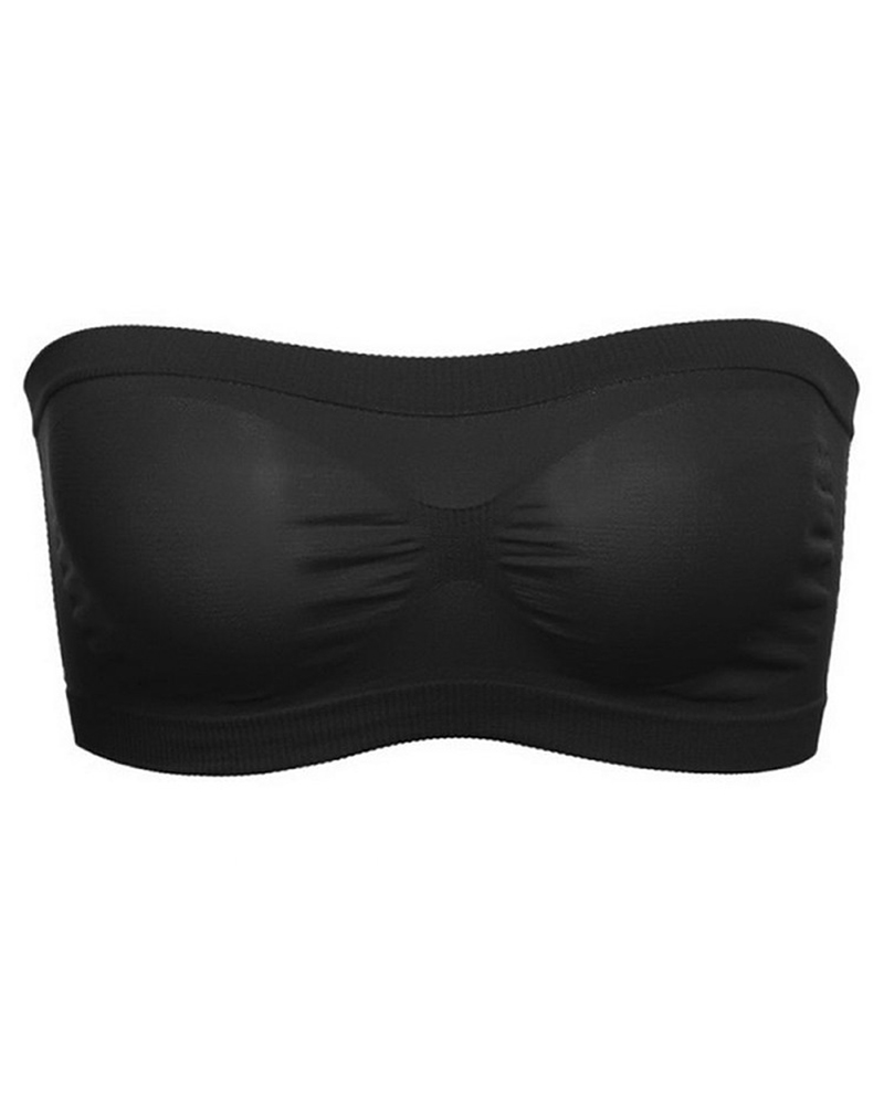 

Mesh Breathable Anti-glare Strapless Bralette, Black