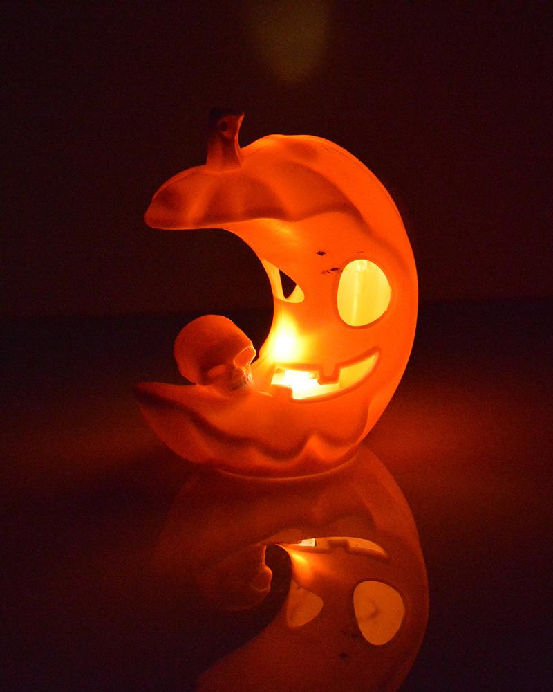 

LED Halloween Pumpkin Moon Candle Lamp Halloween Decoration Light For Home Living Room Shopping Mall Party, Orange