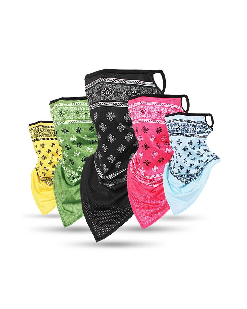 

Print Breathable Face Cover Windproof Motorcycling Dust Outdoors, Black