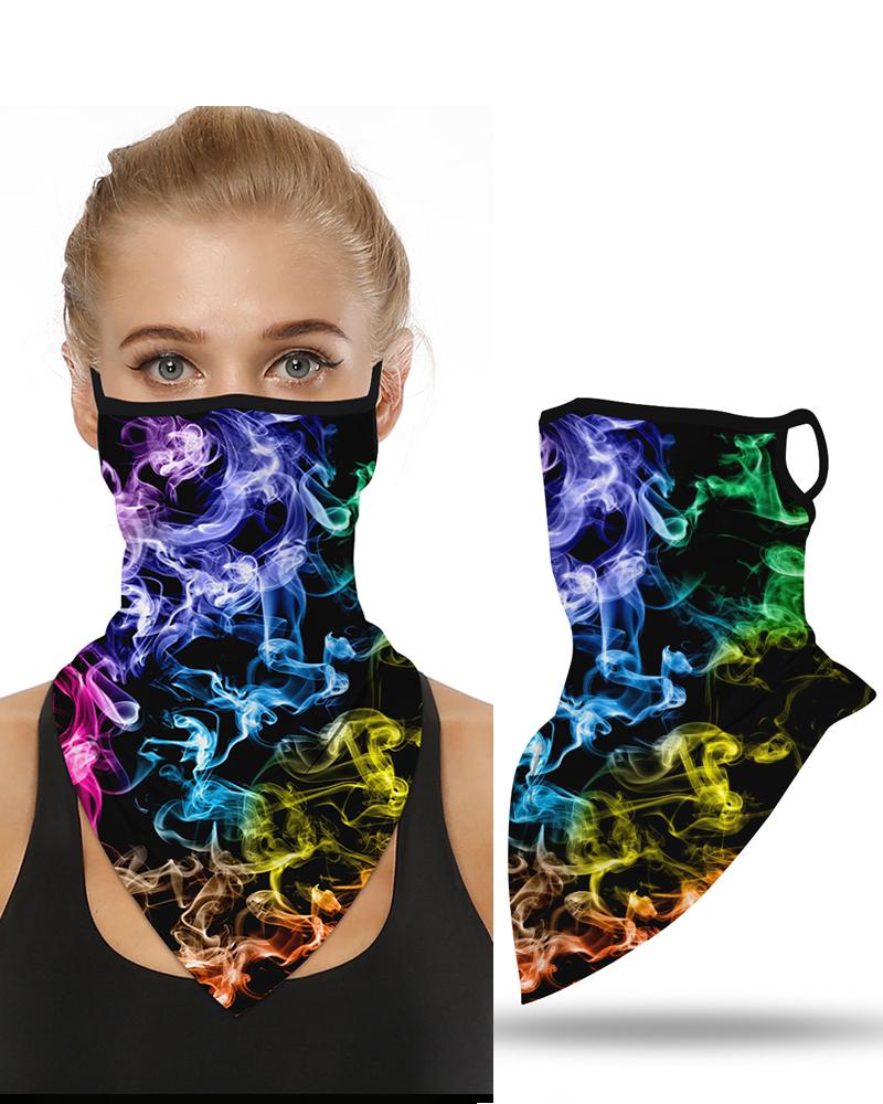 

Smock Print Breathable Ear Loop Face Cover Bandana Windproof Motorcycling Dust Outdoors, Multicolor