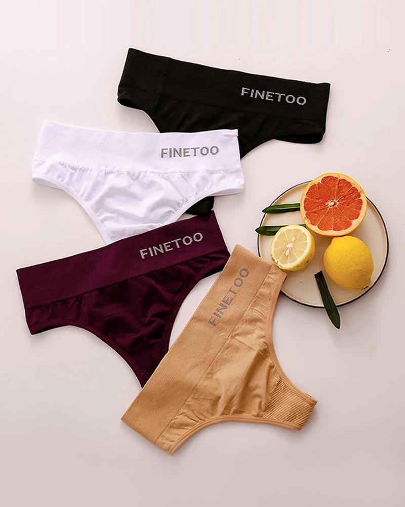 

Letter Print High Waist Panty, Blue