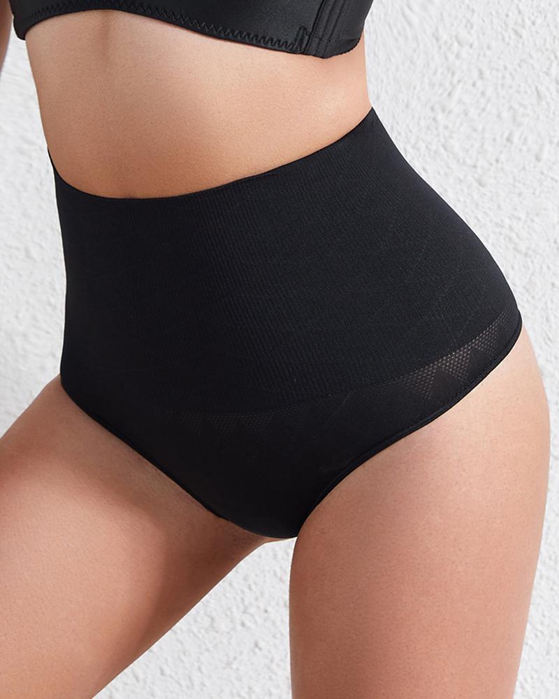 

High Waist Tummy Control Shapewear Thong Panty, Black