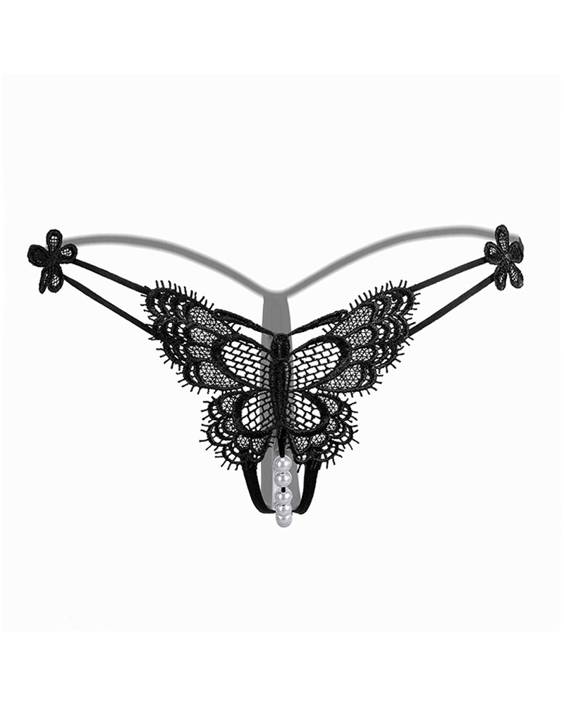 

Guipure Lace Beaded Thong, Style2