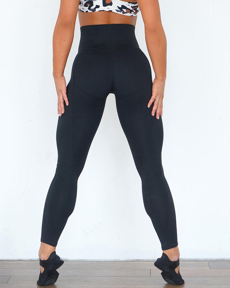 

Butt Lifting High Waist Skinny Active Pants, Black