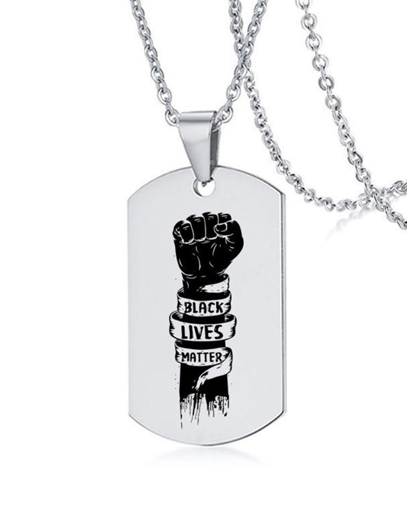 

Black Lives Matter Stainless Steel Pendant Necklace, Style4