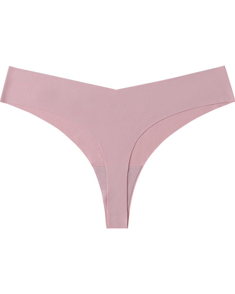 

Low Waist Skinny Solid Color Seamless Panties, Pink