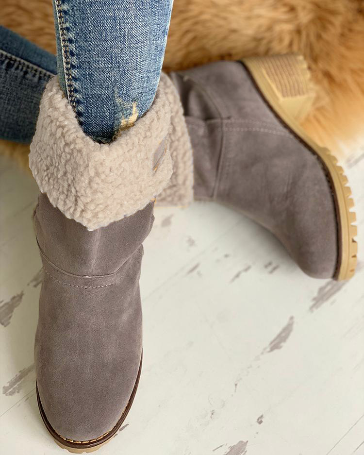 

Multi-way Non-Slip Chunky Heeled Boots, Gray