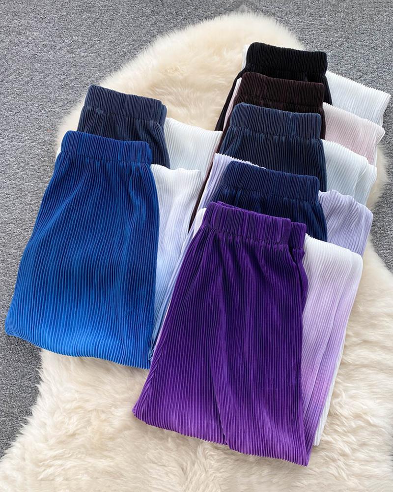 

Ombre Vintage Casual Wide Leg Pants, Blue