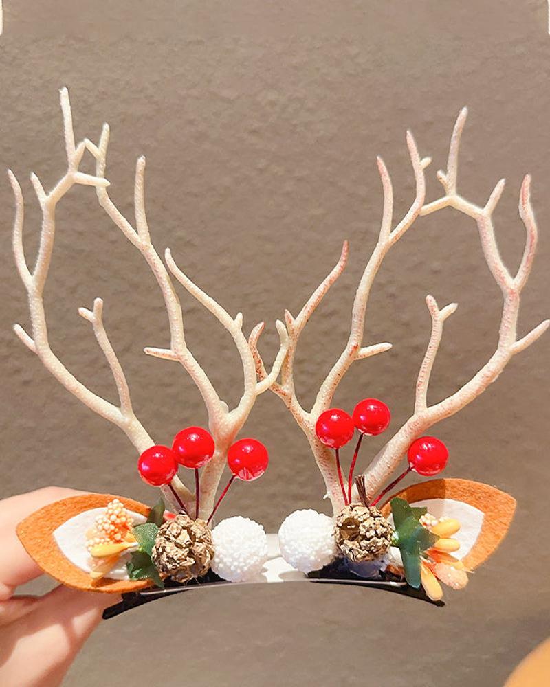 

1Pair Christmas Hair Clips Antlers Hairpins Hair Accessories Headpiece Party Ornament Xmas Gift, Style6