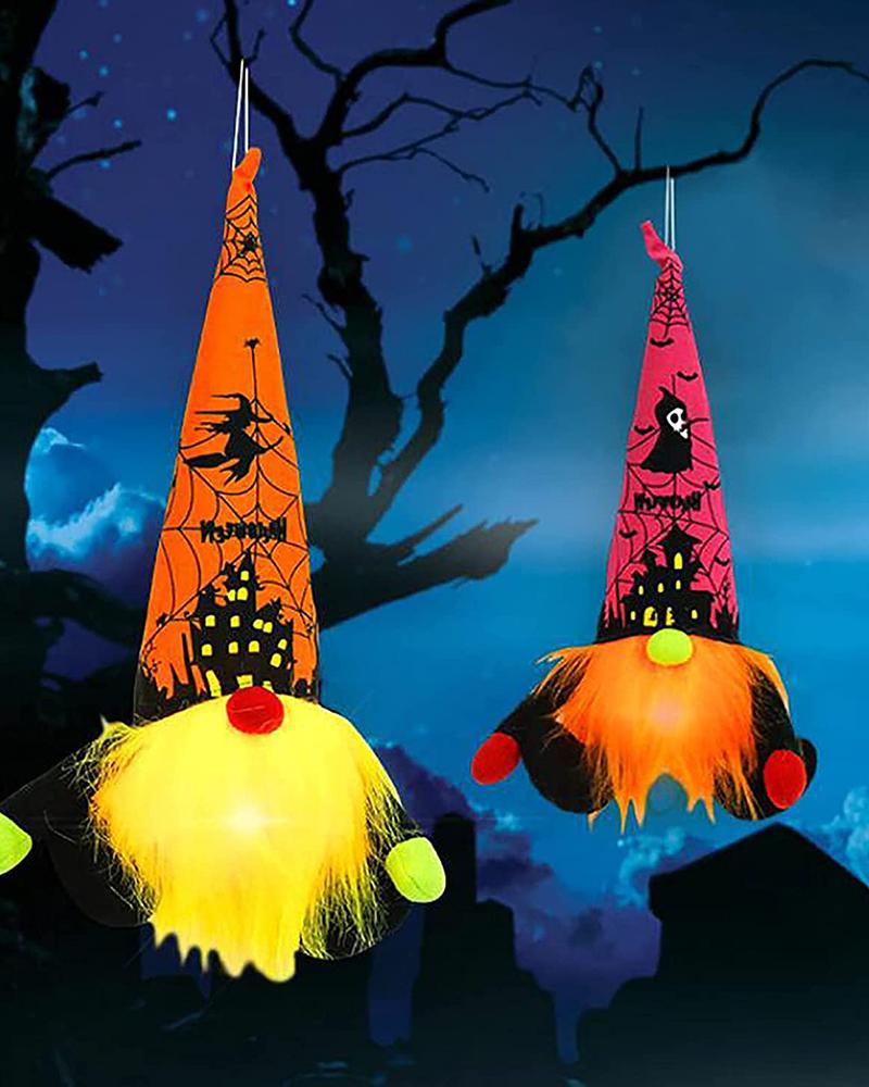 

Halloween Glowing Dwarf Doll Gnome Doll Ornaments with Lights Faceless Doll Kids Toy Light Up Gnome for Halloween Day Party Table Decor, Orange