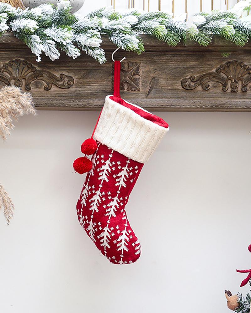 

Knitted Christmas Stockings Xmas Tree Hanging Candy Gift Bag Festival Holiday Decor Ornaments, Style4