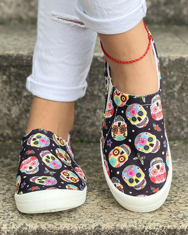

Halloween Canvas Slip On Sneakers, Black