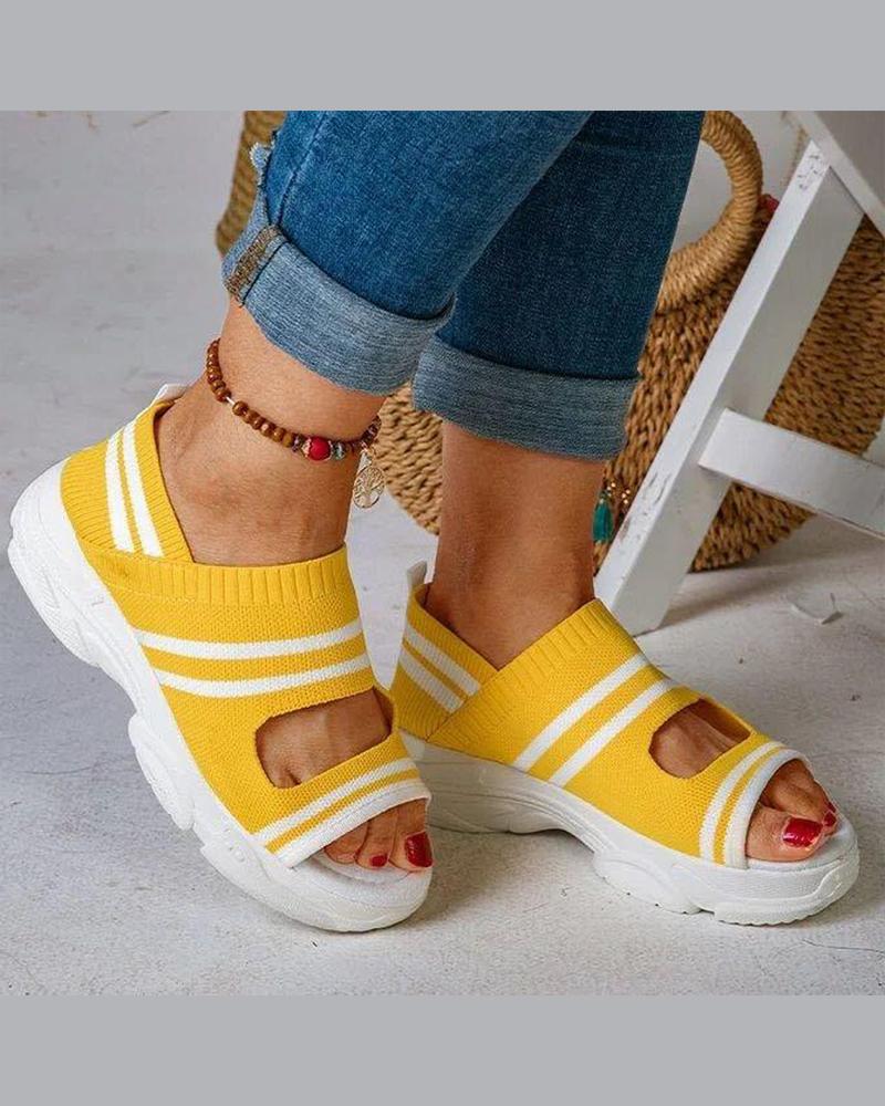 

Peep Toe Sneaker Bottom Sandals, Yellow