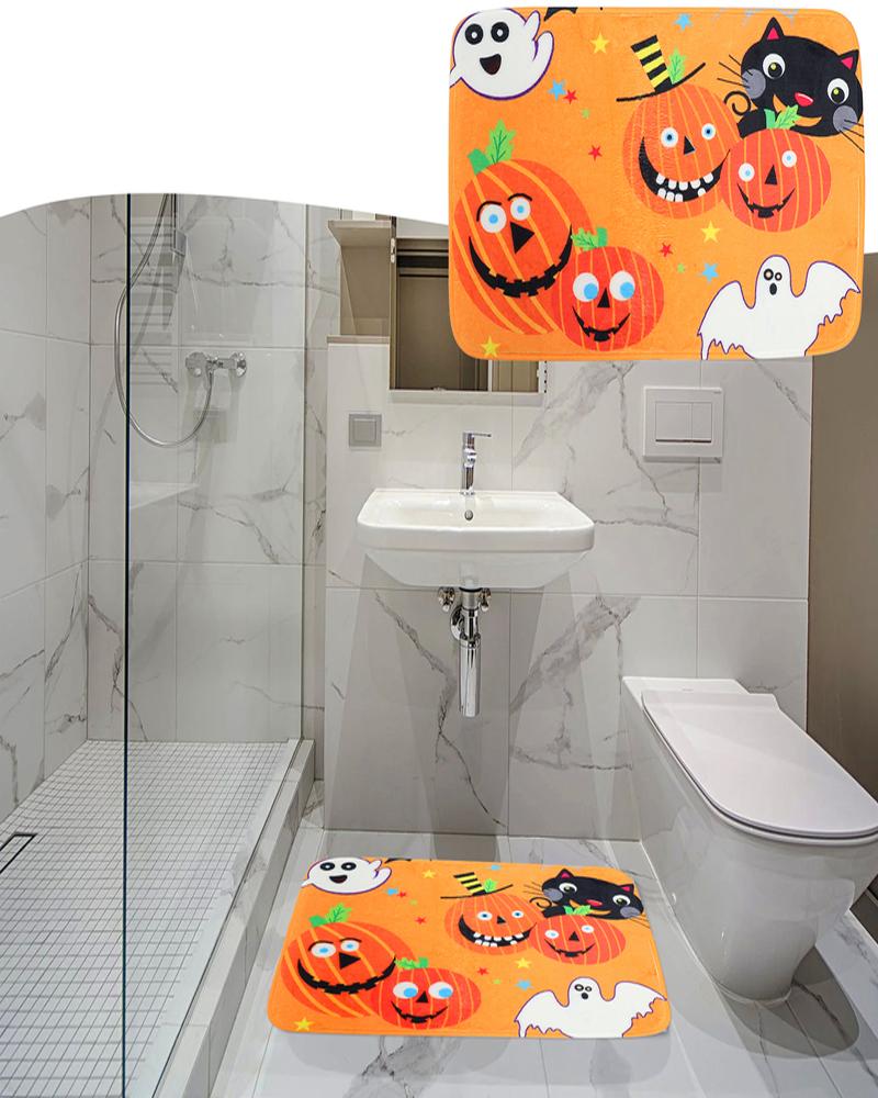 

Happy Halloween Doormats Rugs Cartoon Pumpkin Spooky Black Cats Ghosts Non-Slip Entrance Door Mats Carpet Indoor for Home/Bathroom/Kitchen/Bedroom, Style2