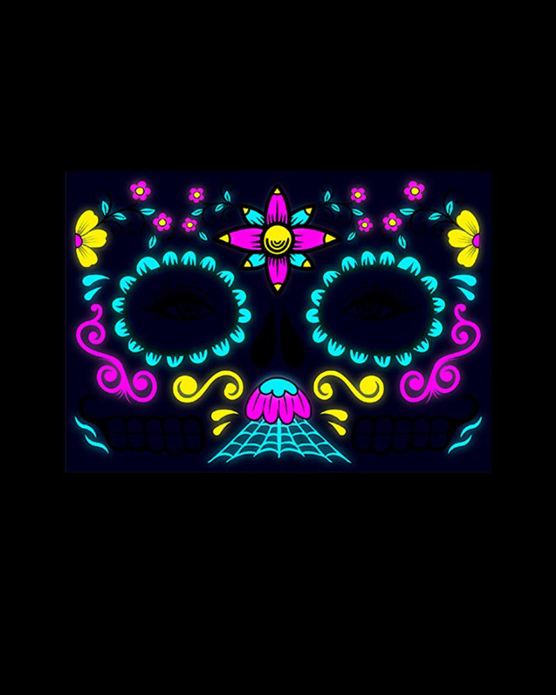 

Halloween Party Makeup Masquerade Fluorescence Skull Temporary Face Tattoos Stickers, Style7