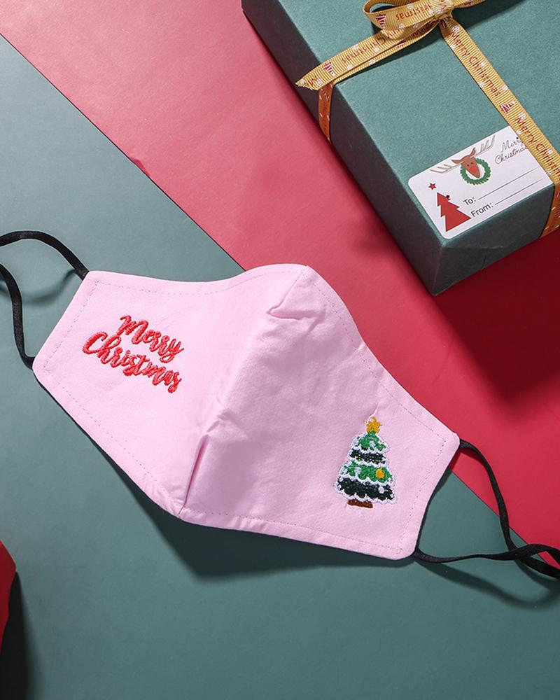 

Christmas Pattern Embroidery Face Mask With Filter For Adult, Style12