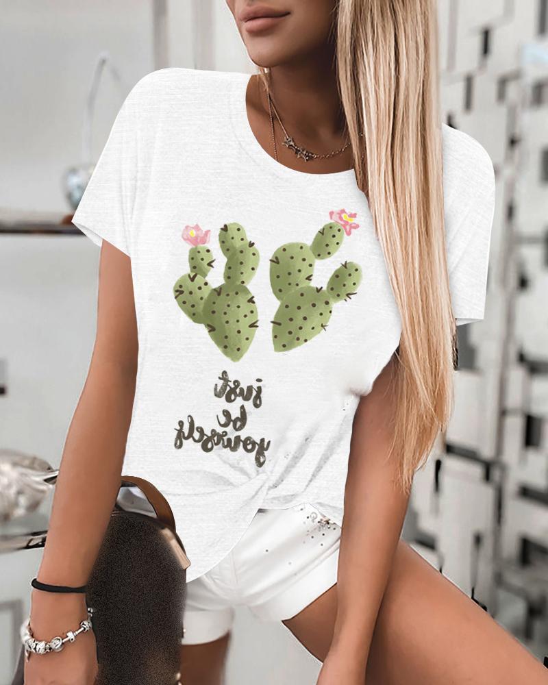 

Pineapple Cartoon Print Short Sleeve Loose T-shirts, Style10