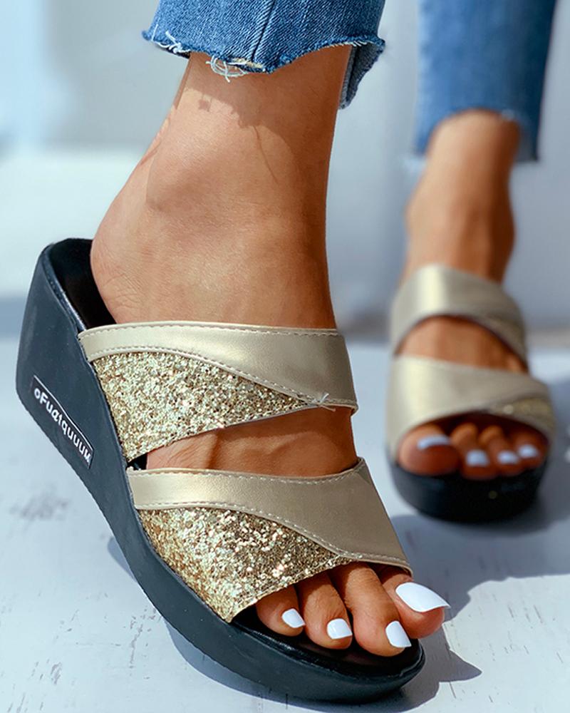 

Studded Open Toe Heeled Sandals, Gold