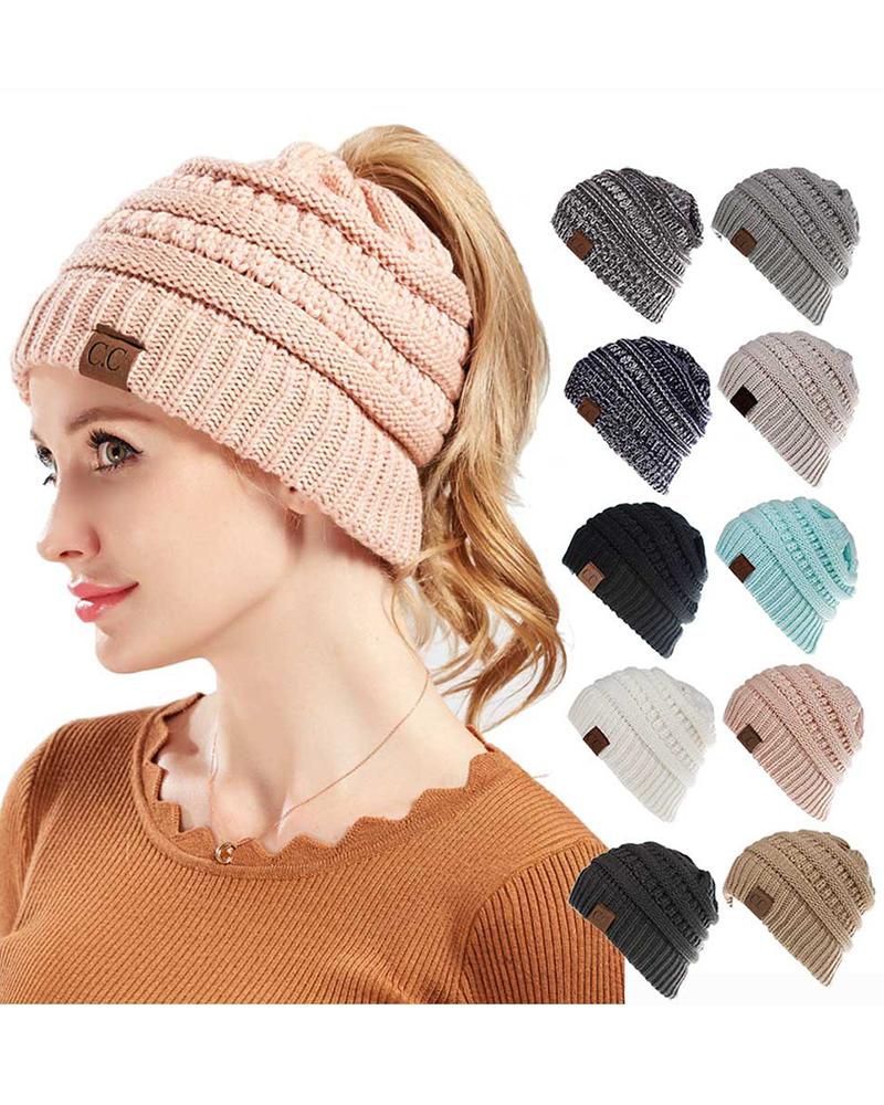 

Letter Pattern Warm Winter Multifunctional Beanie Hat, Pink