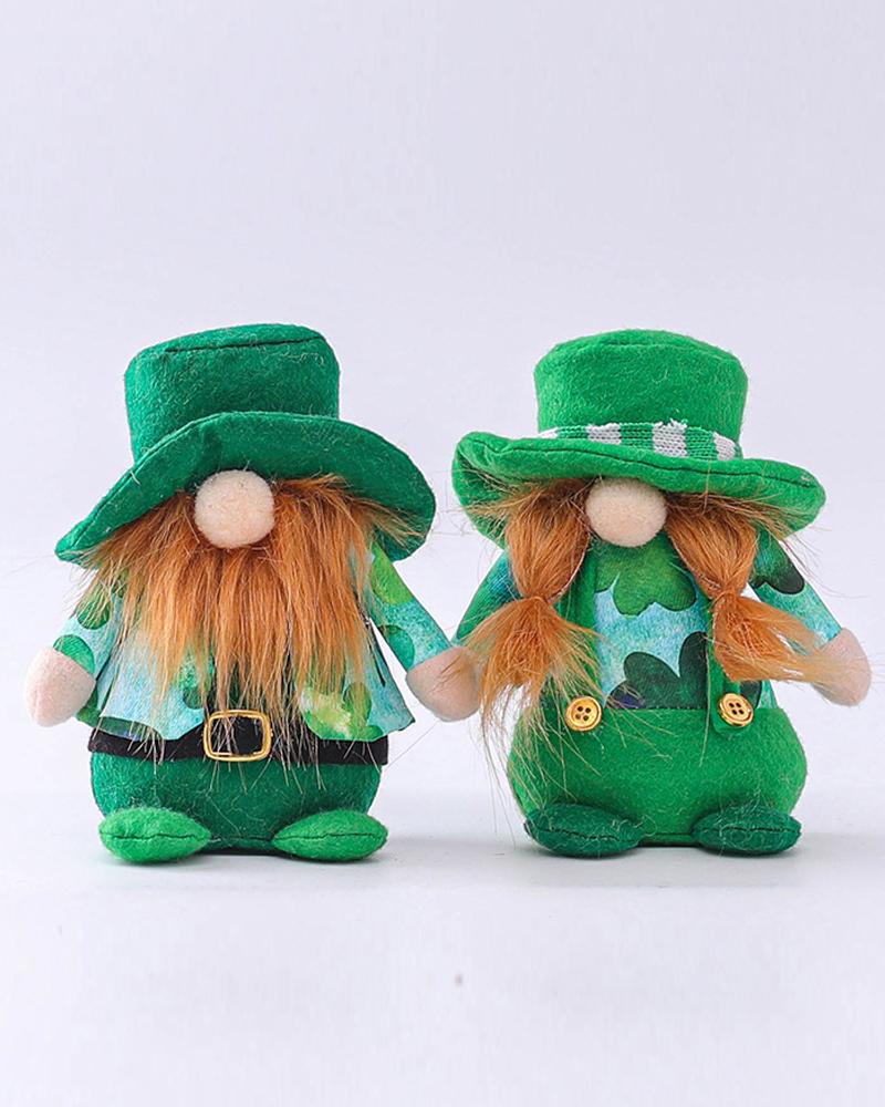 

St.Patrick's Day Gnome Doll Shamrock Faceless Doll Figurine Ornaments, Style2
